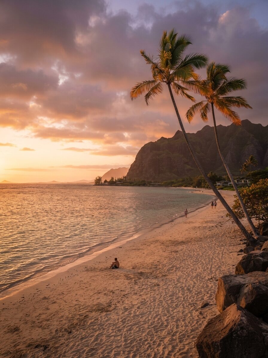 Palm trees silhouetted against a Pacific sunset — Hawaii Travel Guide 2026
